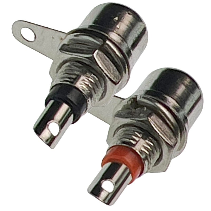 CESS RCA Socket Connector Chassis/Panel Mount, Red and Black, 5 Pairs, Solder Type, Nickel-Plated, with Nuts for Mounting - Image 3